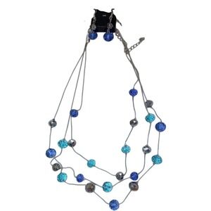 Beaded necklace with earrings beautiful‎ NWT SKUJ065